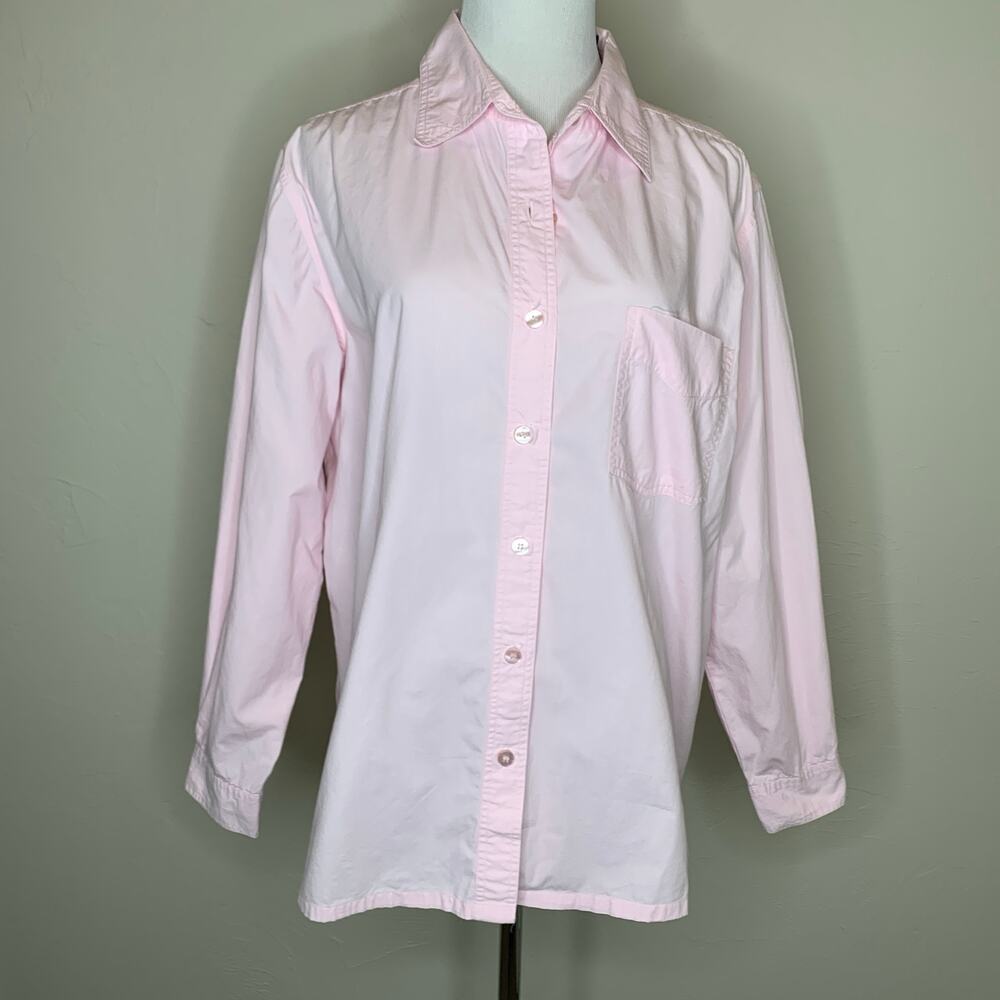 White Stag Pink 100% Cotton Button Up Shirt Sz 14W/16W